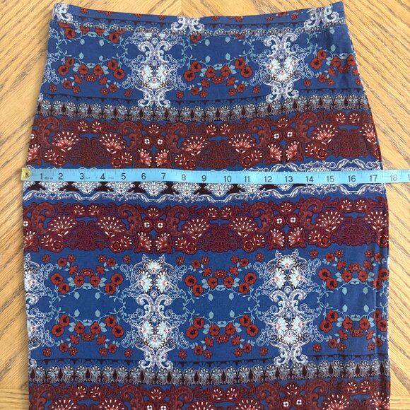 Chelsea & Violet Multicolor Geometric Pattern Stretch Pencil Skirt Fully Lined - Picture 6 of 10